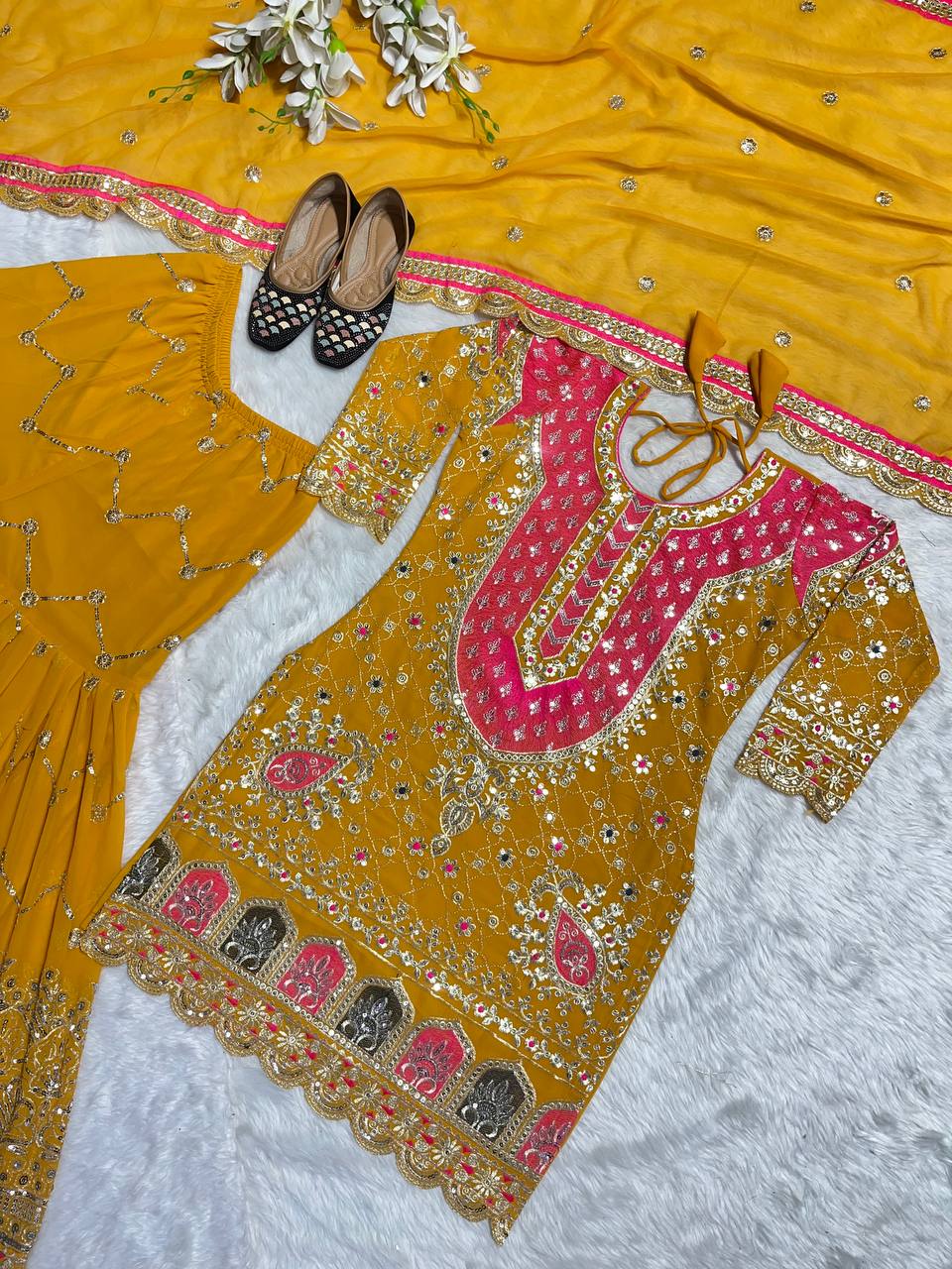 Neo-Classic Mustard Contrast-Yoke Suit